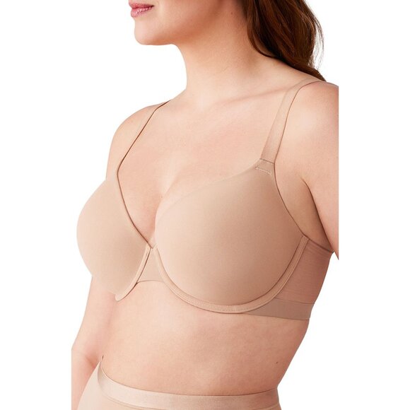 🆕WACOAL Shape Revelation Shallow Top T-Shirt Underwire Bra 36G Beige #853387 - Picture 2 of 7